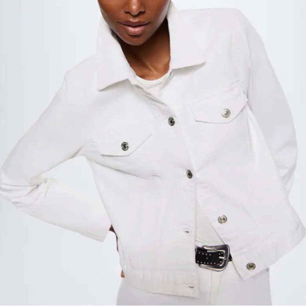 Mango white denim jacket